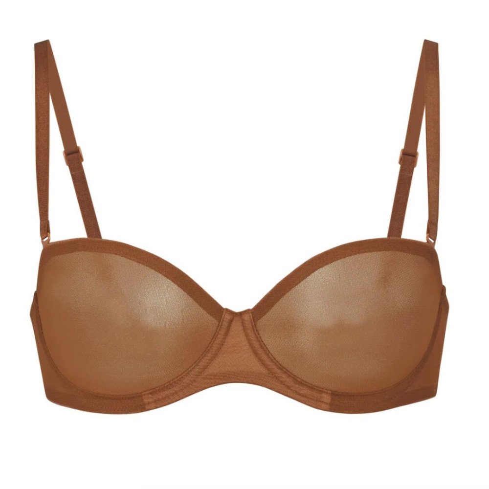 NWT Skims ULTRA FINE MESH STRAPLESS BRA | BRONZE 34D